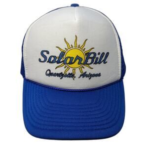 Solar Bill Quartzsite Arizona Snapback Trucker Hat Blue One Size Rope Nissin